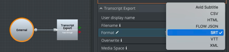 transcript exports